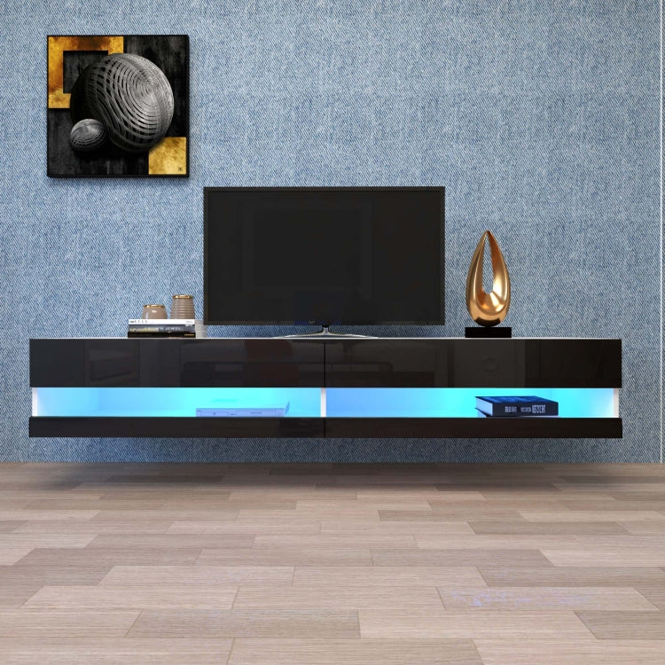 [US Warehouse] Simpleness Creative Furniture High-Gloss Wall-mounted TV Cabinet with LED Lights, Size: 70.9x16.5x11.8 inch