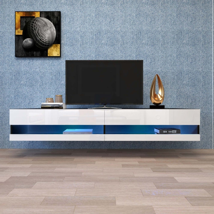 [US Warehouse] Simpleness Creative Furniture High-Gloss Wall-mounted TV Cabinet with LED Lights, Size: 70.9x16.5x11.8 inch