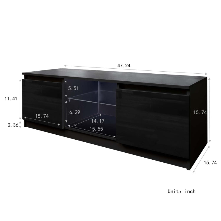 [US Warehouse] Simpleness Creative Furniture High-Gloss TV Cabinet with LED Lights, Size: 47.24x15.75x15.75 inch