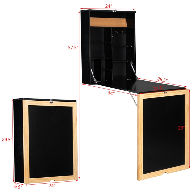 [US Warehouse] MDF Semi-suspended Computer Desk with Triamine, Size: 57.5 x 34 x 24 inch