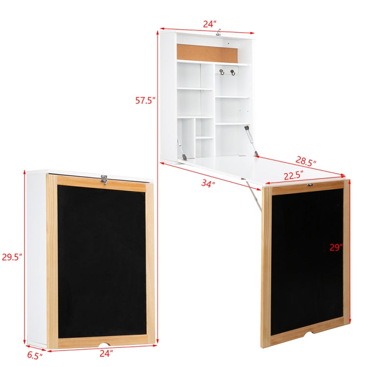 [US Warehouse] MDF Semi-suspended Computer Desk with Triamine, Size: 57.5 x 34 x 24 inch