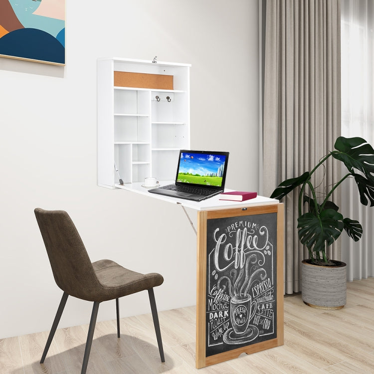 [US Warehouse] MDF Semi-suspended Computer Desk with Triamine, Size: 57.5 x 34 x 24 inch