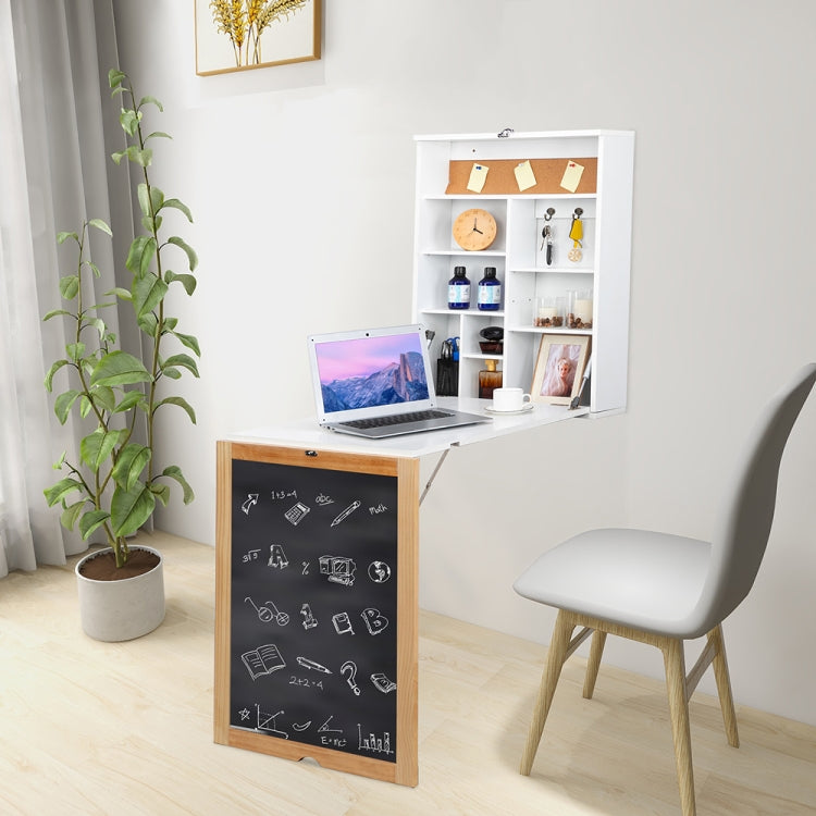 [US Warehouse] MDF Semi-suspended Computer Desk with Triamine, Size: 57.5 x 34 x 24 inch