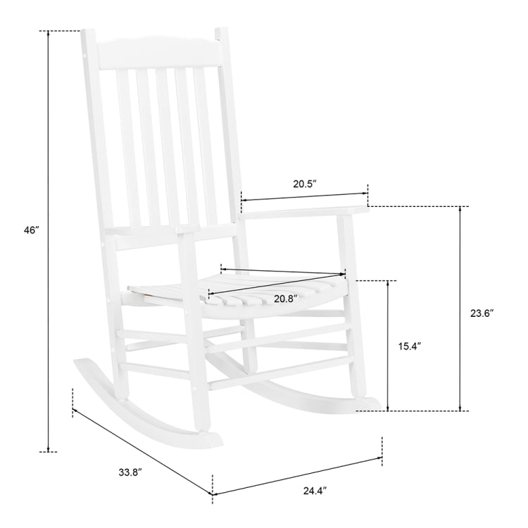 [US Warehouse] Wooden Rocking Chair with Wavy Backrest, Size: 46 x 33.8 x 24.4 inch