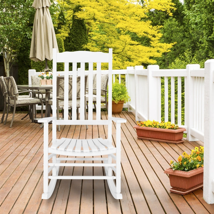 [US Warehouse] Wooden Rocking Chair with Wavy Backrest, Size: 46 x 33.8 x 24.4 inch