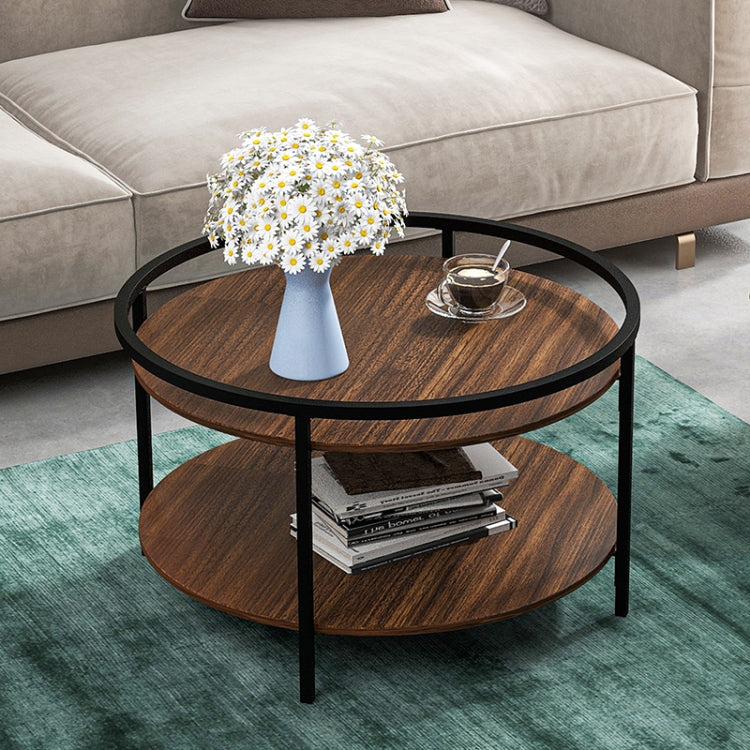 [US Warehouse] Modern MDF Double-layer Round Coffee Table with Sink Top, Size: 31.1 x 31.1 x 18.3 inch