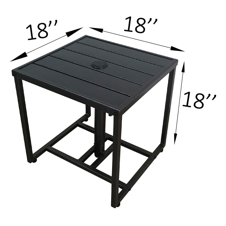 [US Warehouse] 3 in 1 Metal Coffee Table + 2 Rocking Chairs Outdoor Furniture Set