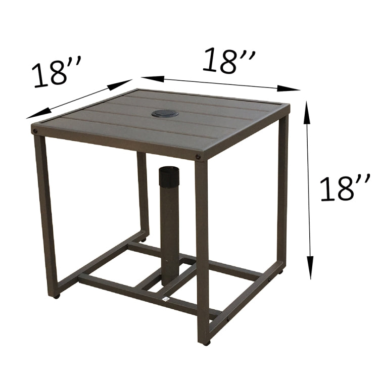 [US Warehouse] 3 in 1 Metal Coffee Table + 2 Rocking Chairs Outdoor Furniture Set