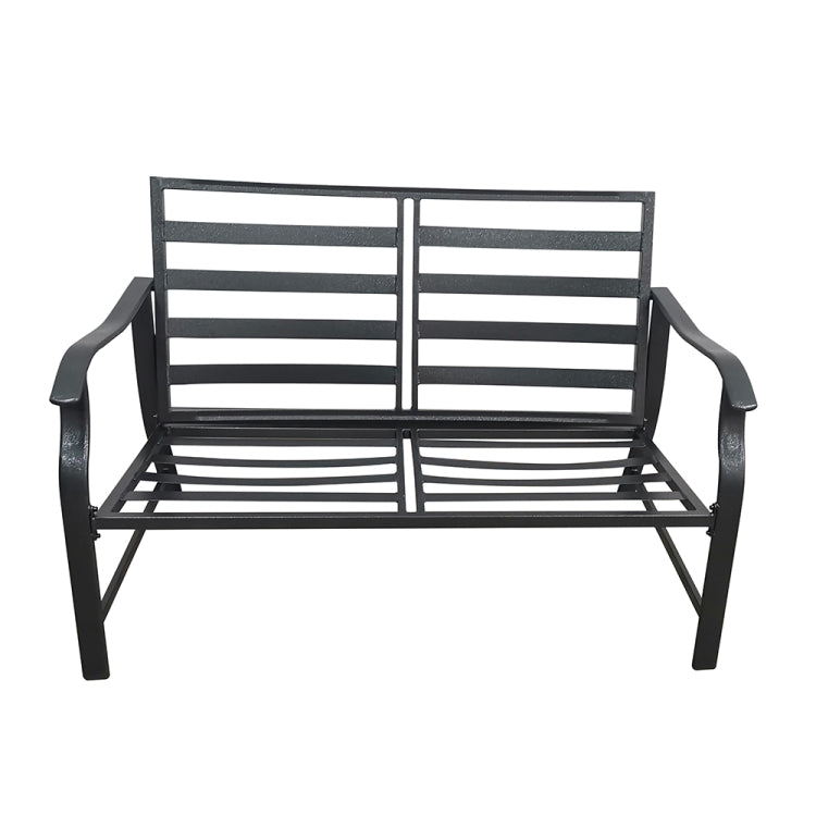[US Warehouse] 2 in 1 Metal Frame Upholstered Two-seat Sofa Chair + Coffee Table Outdoor Furniture Set