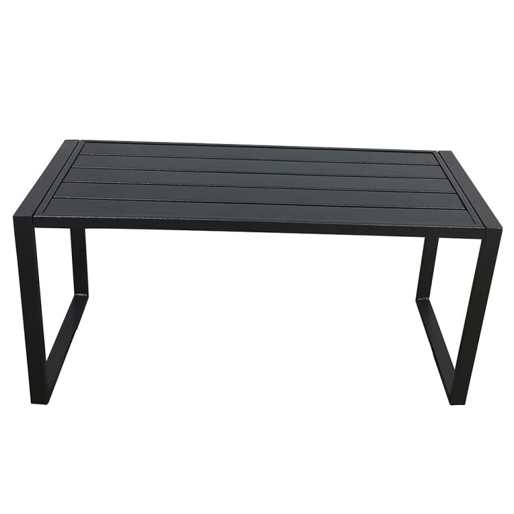[US Warehouse] 2 in 1 Metal Frame Upholstered Two-seat Sofa Chair + Coffee Table Outdoor Furniture Set