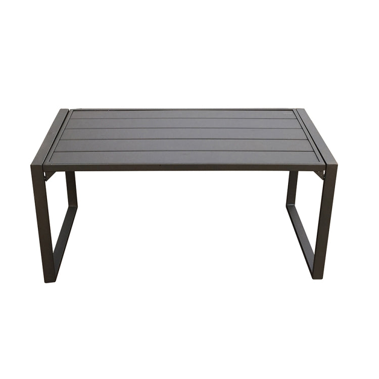 [US Warehouse] 2 in 1 Metal Frame Upholstered Two-seat Sofa Chair + Coffee Table Outdoor Furniture Set