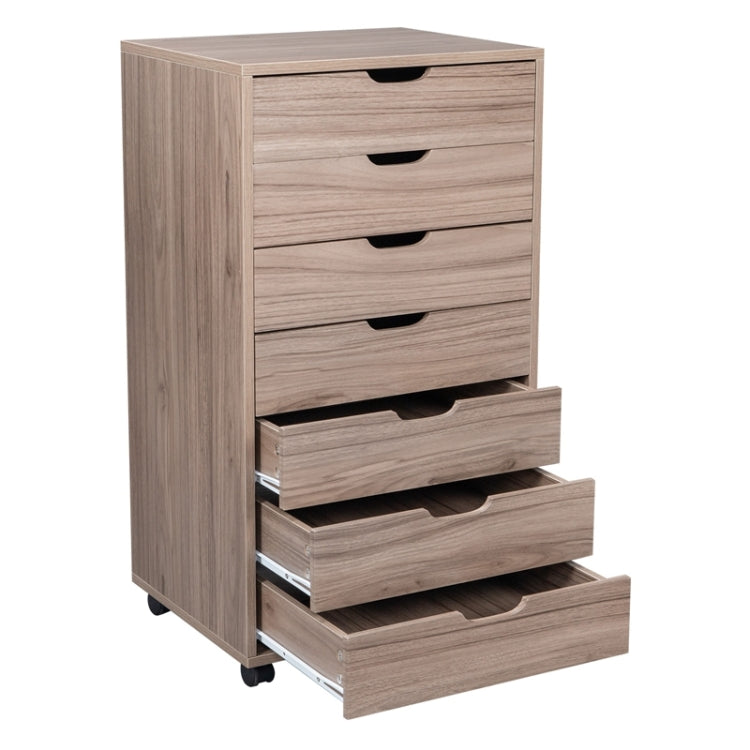 [US Warehouse] PVC Wooden Filing Cabinet with Seven-Drawing, Size: 49x40x90cm