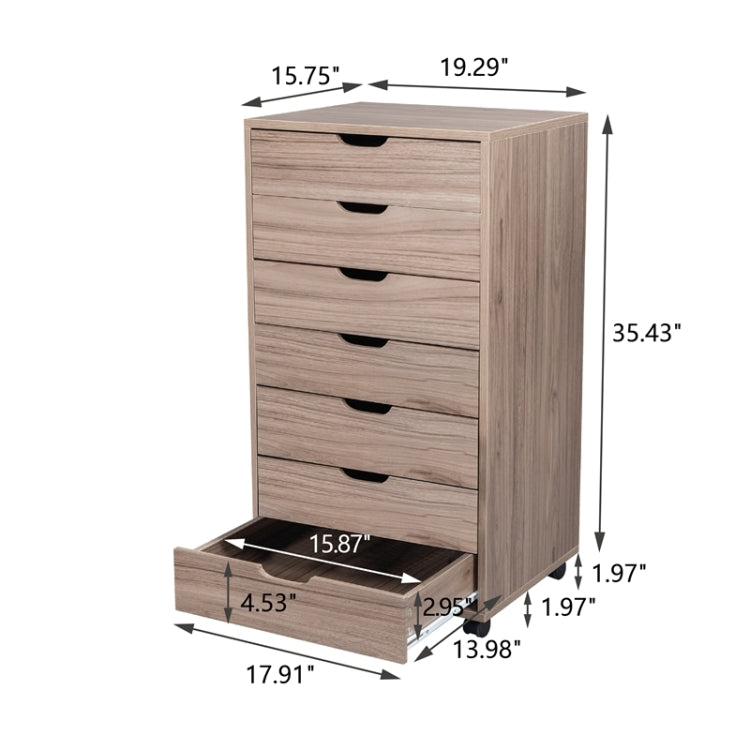 [US Warehouse] PVC Wooden Filing Cabinet with Seven-Drawing, Size: 49x40x90cm