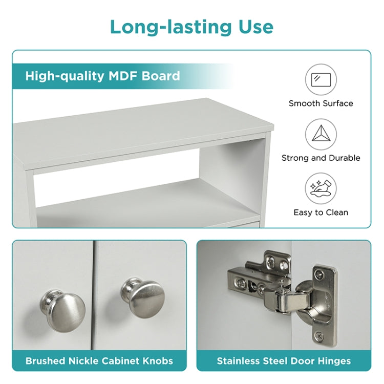 [US Warehouse] Bathroom Storage Cabinet with Adjustable Shelves, Size: 31.7 x 23.6 x 11.8 inch