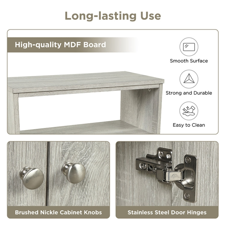 [US Warehouse] Bathroom Storage Cabinet with Adjustable Shelves, Size: 31.7 x 23.6 x 11.8 inch