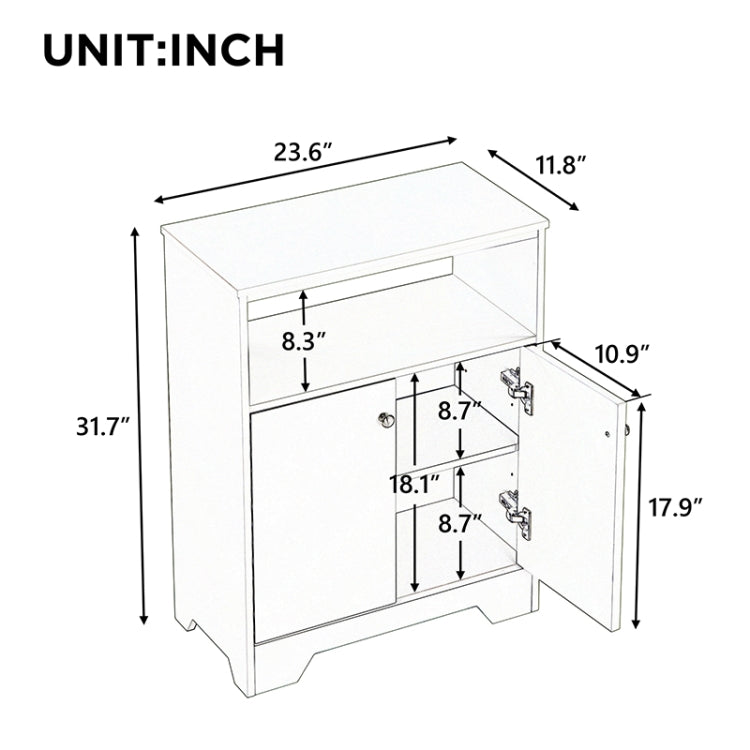 [US Warehouse] Bathroom Storage Cabinet with Adjustable Shelves, Size: 31.7 x 23.6 x 11.8 inch
