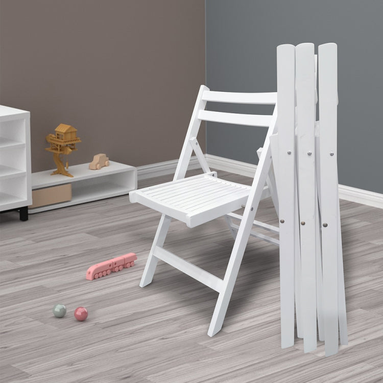 [US Warehouse] 4 PCS Slatted Solid Wood Folding Chair, Size: 31 x 22.8 x 15.6 inch