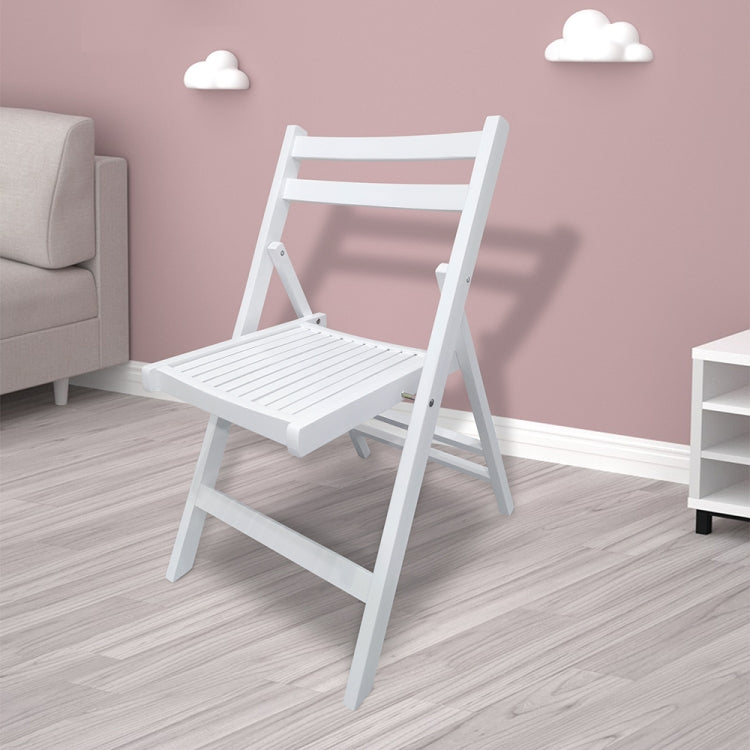 [US Warehouse] 4 PCS Slatted Solid Wood Folding Chair, Size: 31 x 22.8 x 15.6 inch