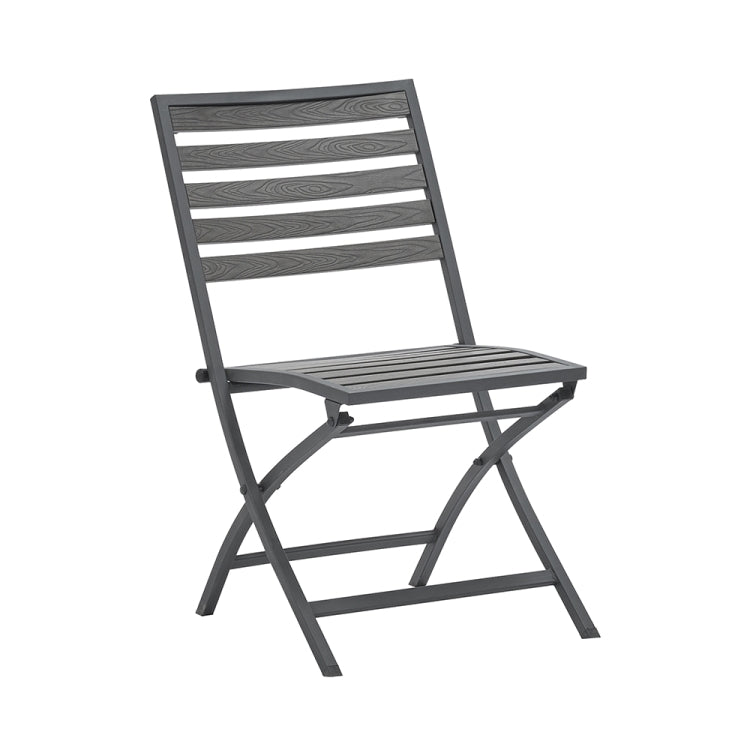 [US Warehouse] 2 PCS Slatted Plastic Wood Folding Chair, Size: 80 x 61 x 46cm
