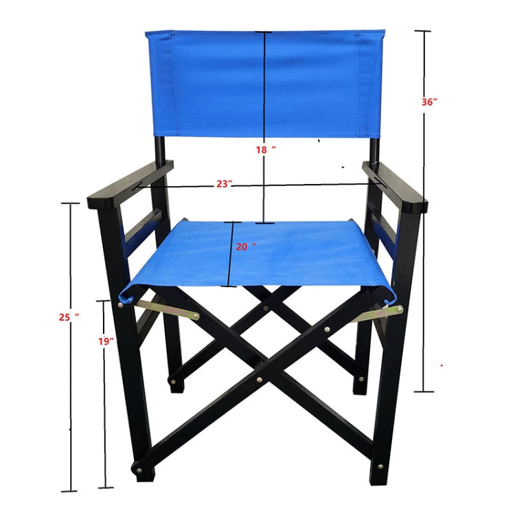 [US Warehouse] 2 PCS Wooden Canvas Folding Chair Director Chair, Size: 36 x 23 x 20 inch