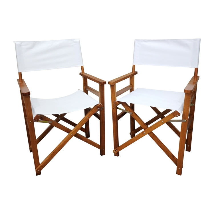 [US Warehouse] 2 PCS Wooden Canvas Folding Chair Director Chair, Size: 36 x 23 x 20 inch