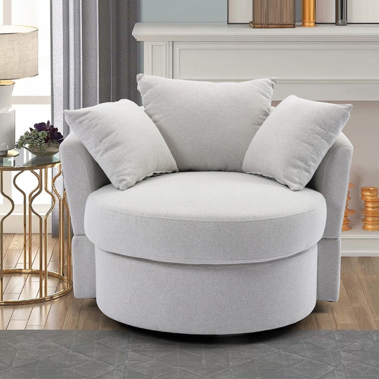 [US Warehouse] Barrel-shaped Cushioned Swivel Chair, Dimensions: 40.16 x 35.43 x 31.5 inch