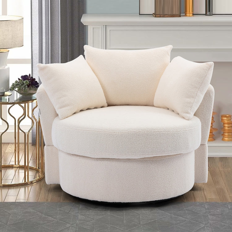 [US Warehouse] Barrel-shaped Cushioned Swivel Chair, Dimensions: 40.16 x 35.43 x 31.5 inch