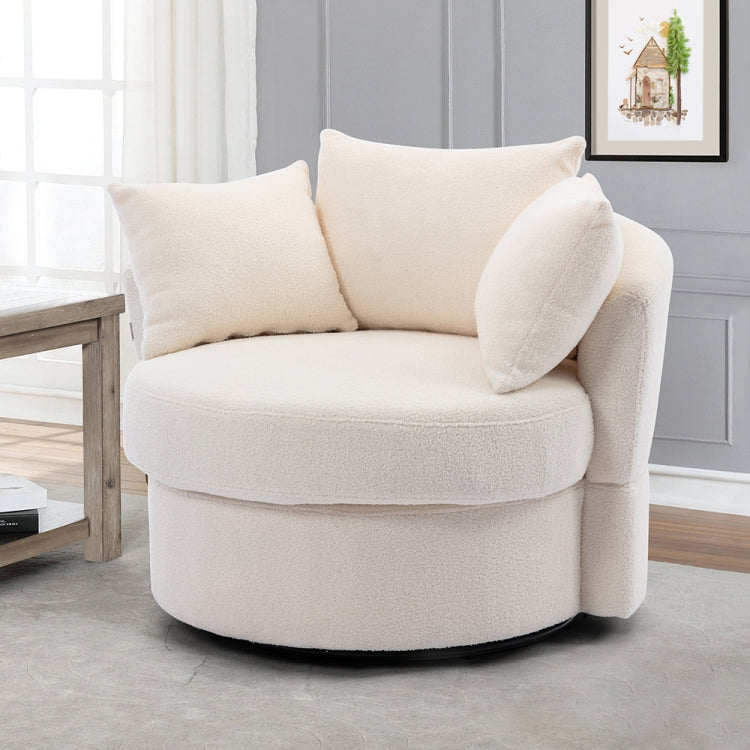 [US Warehouse] Barrel-shaped Cushioned Swivel Chair, Dimensions: 40.16 x 35.43 x 31.5 inch