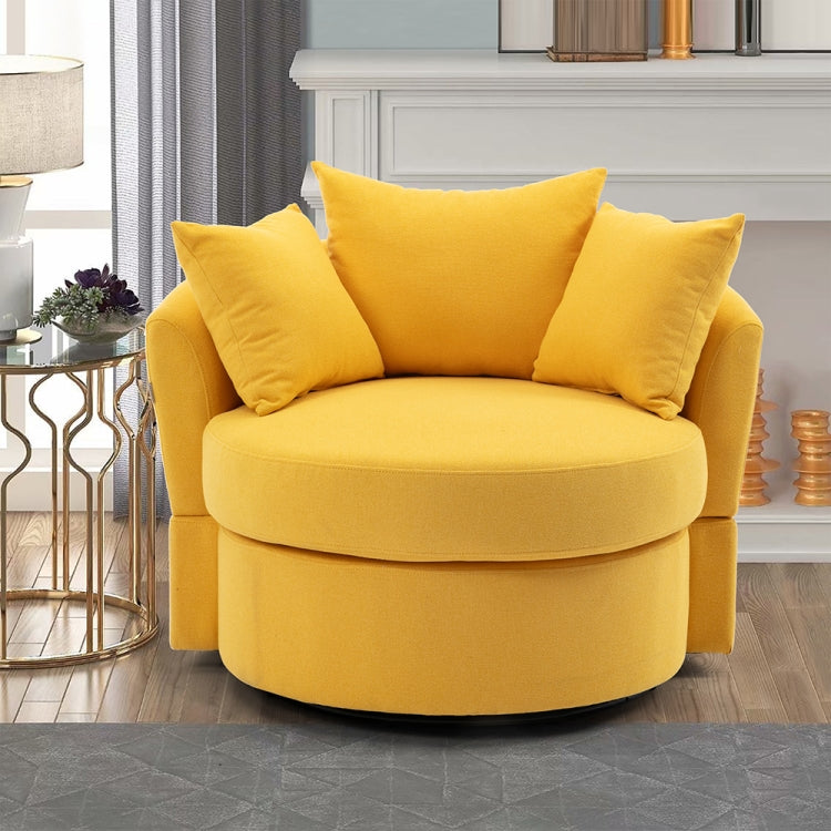 [US Warehouse] Barrel-shaped Cushioned Swivel Chair, Dimensions: 40.16 x 35.43 x 31.5 inch