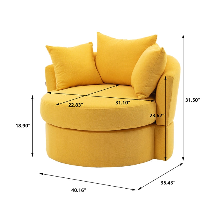 [US Warehouse] Barrel-shaped Cushioned Swivel Chair, Dimensions: 40.16 x 35.43 x 31.5 inch