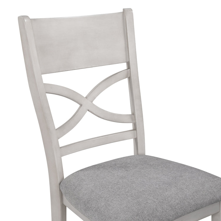 [US Warehouse] 4 PCS Antique Wooden Kitchen Dining Room Upholstered Chair, Size: 38 x 18.9 x 18.1 inch