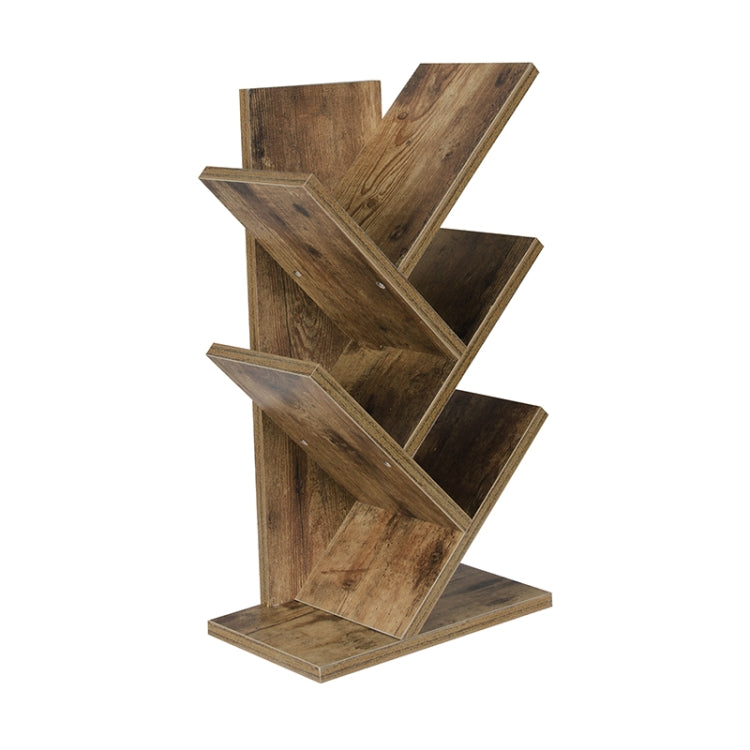 [US Warehouse] 4-Tier Wooden Mini Tree Desktop Bookshelf, Size: 21.65x11.81x7.09 inch