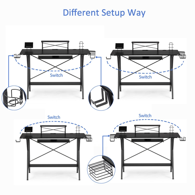 [US Warehouse] 47 inch Home Office Gaming Table E-Sports Computer Desk (Black)