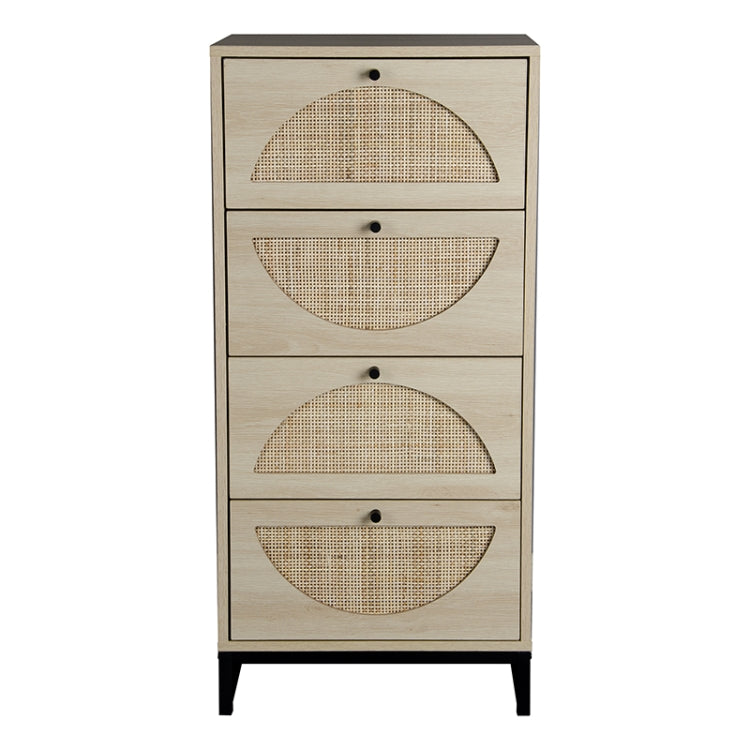 [US Warehouse] Natural Rattan Cabinet With Four Drawers, Size: 40.6 x 18.9 x 15.7 inch