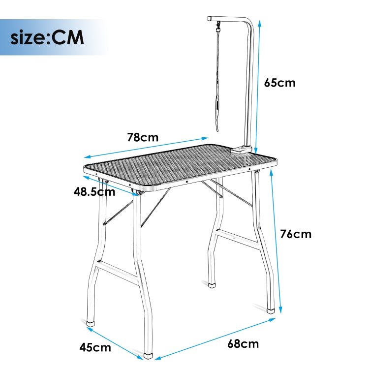 [UK Warehouse] Portable Adjustable Stainless Steel Dog Pet Grooming Table Dresser, Size: 78x48.5x76cm