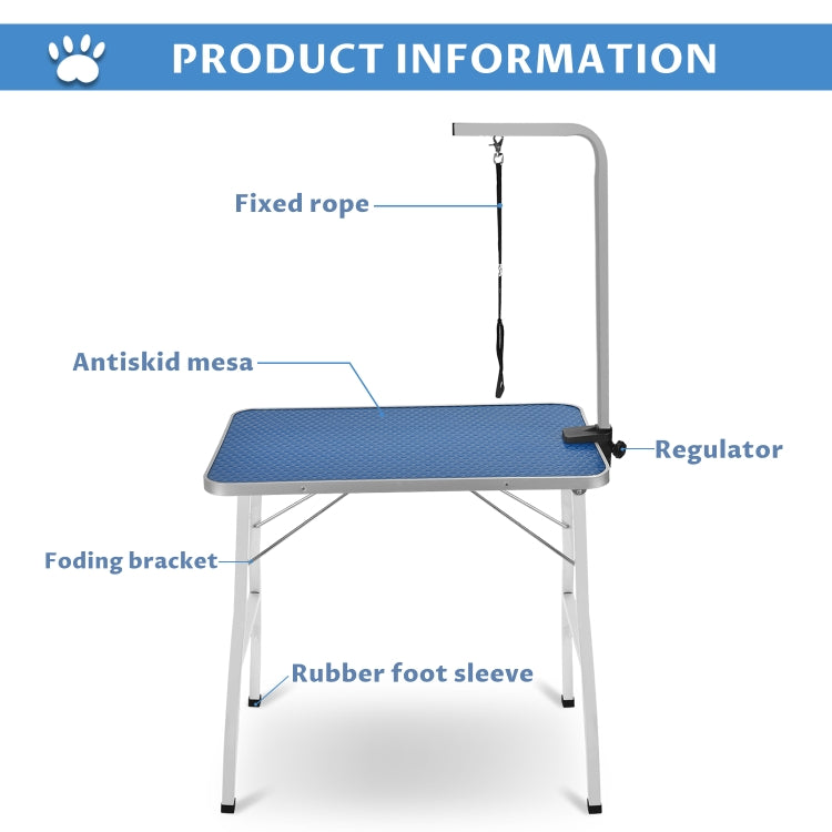 [UK Warehouse] Portable Adjustable Stainless Steel Dog Pet Grooming Table Dresser, Size: 78x48.5x76cm