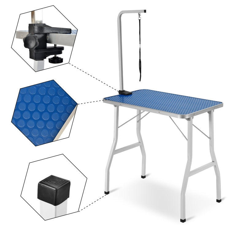[UK Warehouse] Portable Adjustable Stainless Steel Dog Pet Grooming Table Dresser, Size: 78x48.5x76cm