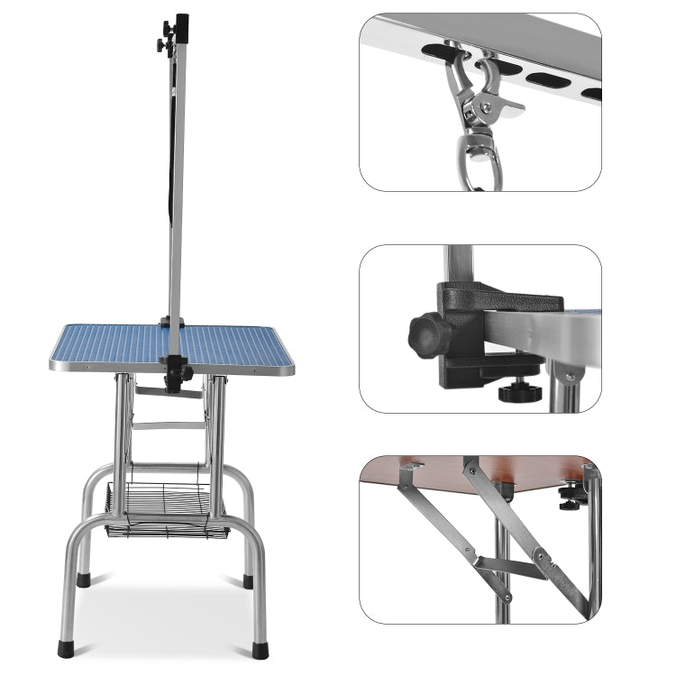 [UK Warehouse] Portable Adjustable Stainless Steel Dog Grooming Table Dresser, Size: 90x60x76cm