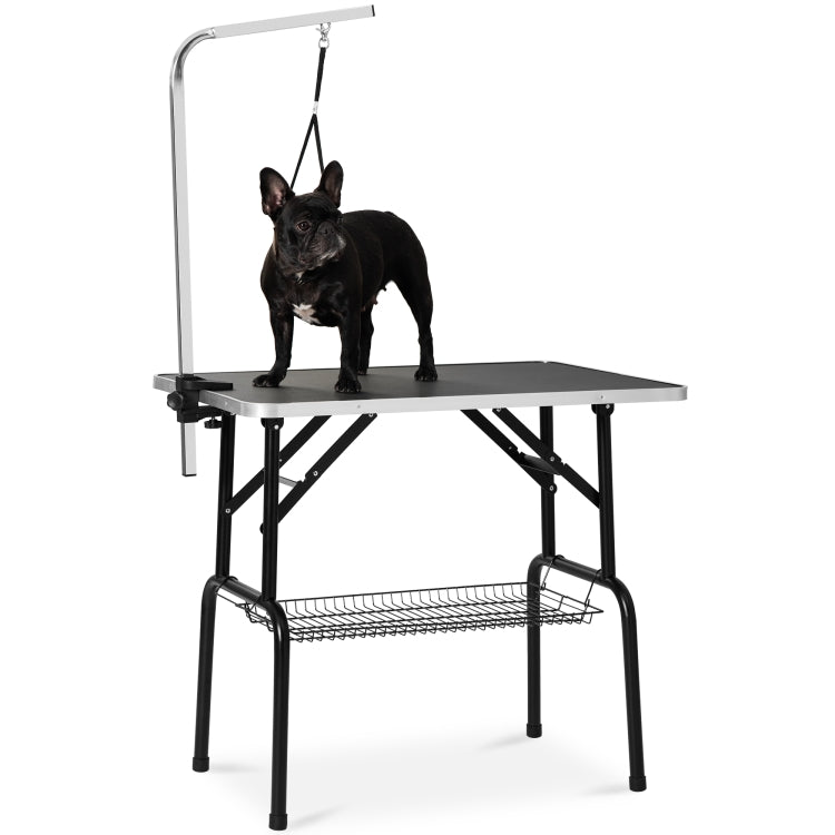 [UK Warehouse] Portable Adjustable Stainless Steel Dog Grooming Table Dresser, Size: 76x46x76cm