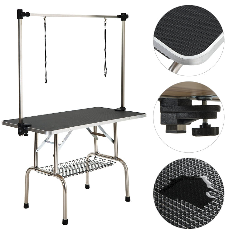 [UK Warehouse] Portable Adjustable Stainless Steel Dog Pet Grooming Table Dresser, Size: 115x55x79cm