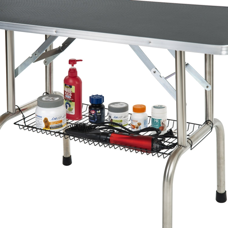 [UK Warehouse] Portable Adjustable Stainless Steel Dog Pet Grooming Table Dresser, Size: 115x55x79cm