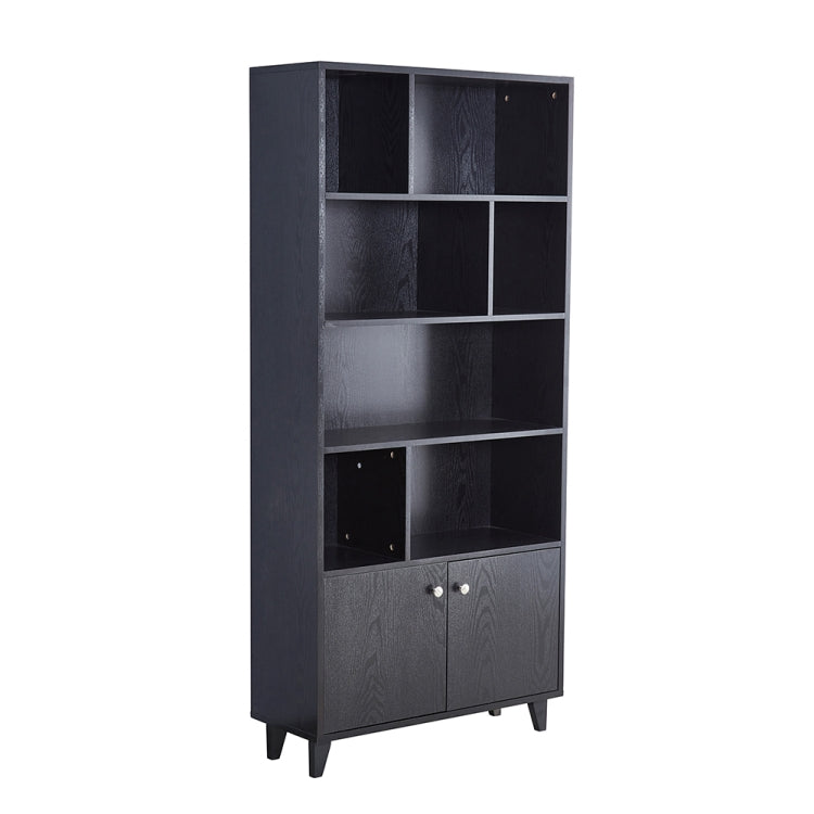 [US Warehouse] 5-layer Wooden Bookshelf with Double Doors, Size: 68 x 31.5 x 12 inch
