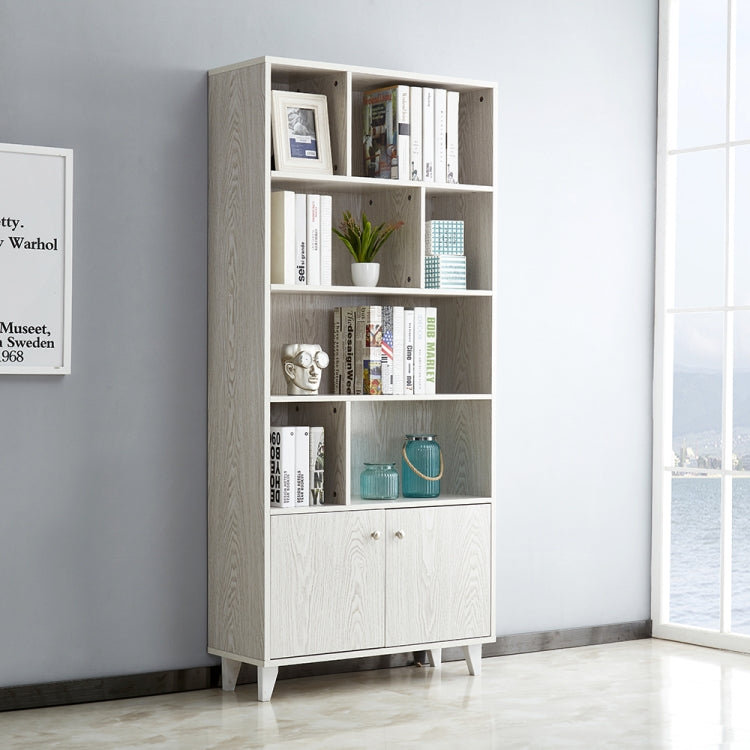 [US Warehouse] 5-layer Wooden Bookshelf with Double Doors, Size: 68 x 31.5 x 12 inch