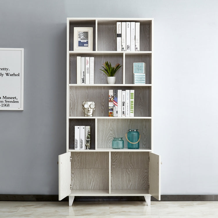 [US Warehouse] 5-layer Wooden Bookshelf with Double Doors, Size: 68 x 31.5 x 12 inch