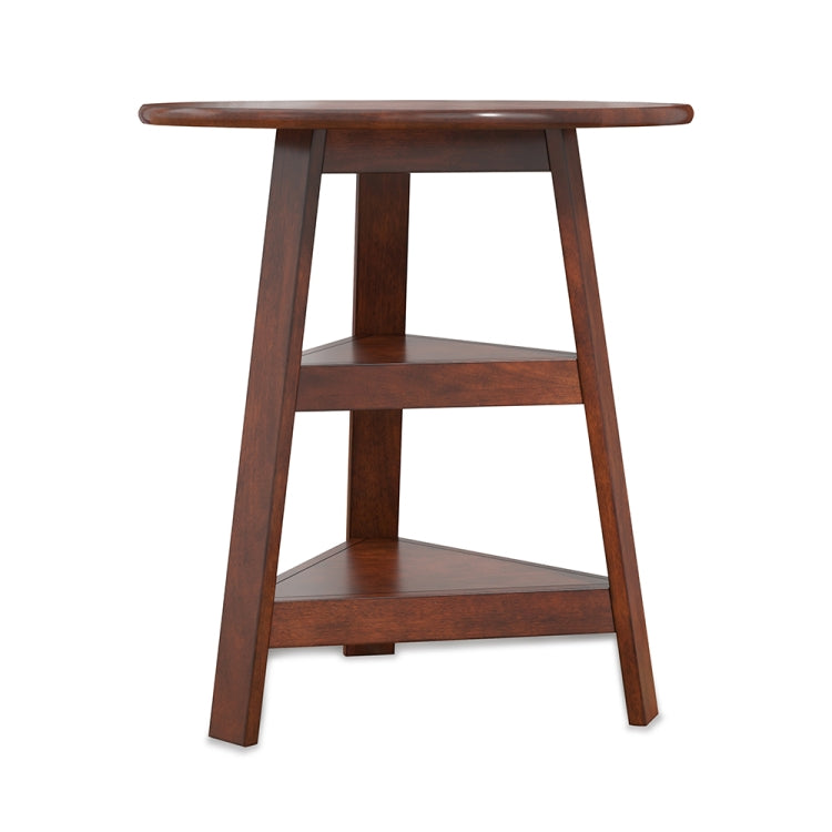[US Warehouse] American Round Side Table with Ewo Shelves, Size: 26.3 x 22 x 22 inch