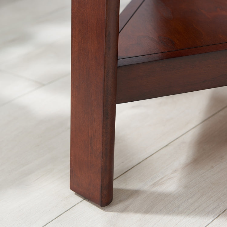 [US Warehouse] American Round Side Table with Ewo Shelves, Size: 26.3 x 22 x 22 inch