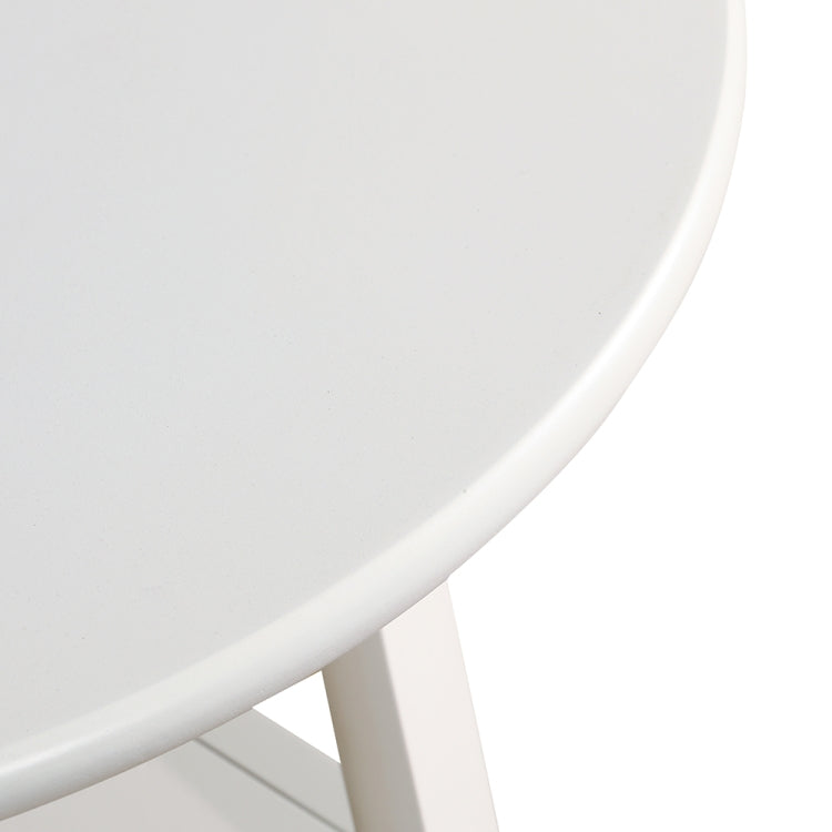 [US Warehouse] American Round Side Table with Ewo Shelves, Size: 26.3 x 22 x 22 inch