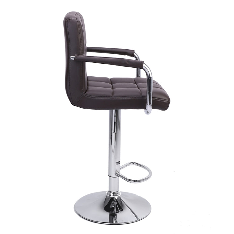 [US Warehouse] 2 PCS High Bar Chairs With 60-80cm Round Plate And 6 Compartments With Armrests(Coffee)