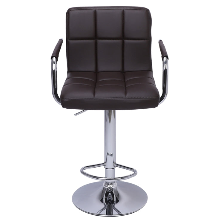 [US Warehouse] 2 PCS High Bar Chairs With 60-80cm Round Plate And 6 Compartments With Armrests(Coffee)