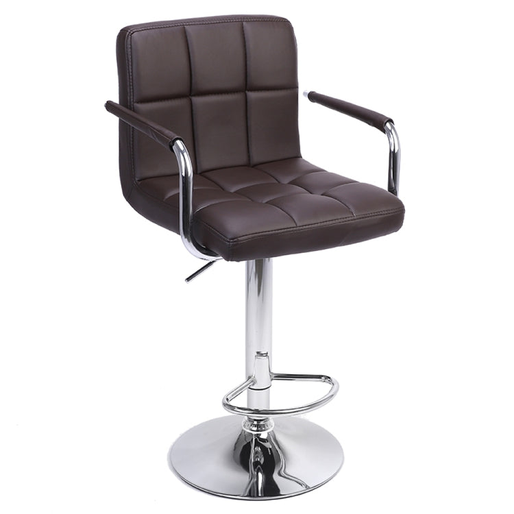 [US Warehouse] 2 PCS High Bar Chairs With 60-80cm Round Plate And 6 Compartments With Armrests(Coffee)
